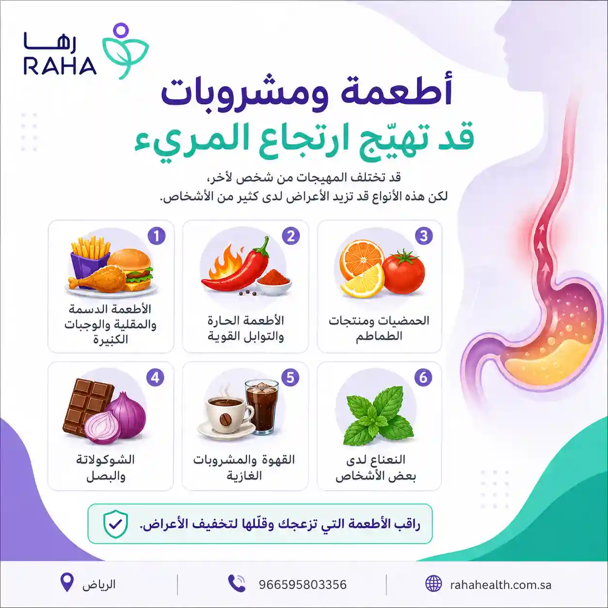 أطعمة ومشروبات تهيج ارتجاع المريء